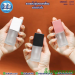 ขวดแก้ว ทรงเหลี่ยม สีขุ่นใส หัวปั๊มดำ 20มล. (c005)