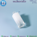 ขวดแก้ว ทรงสีหลี่ยม ไหล่ตรง C007 สีใสพ่นขาว ขนาด 30 มิลลิลิตร