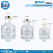 ขวดแก้วรงกลม + จุกปิด ขนาด 50ml. 90ml. 140ml.