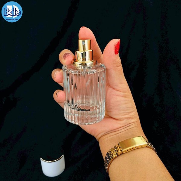 ขวดน้ำหอม สีขวดใสฝาขาวคาดทอง jpf266 30ml.