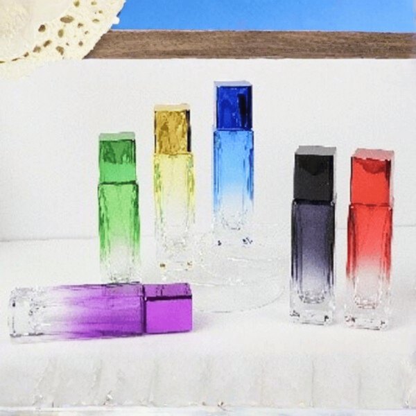 ขวดแก้วน้ำหอม สีม่วง, แดง, ดำ, ฟ้า, เขียว, เหลือง jpf196 30ml.