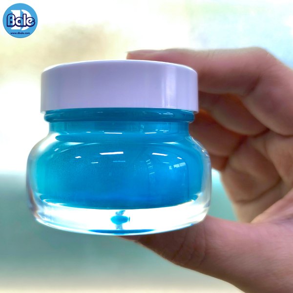 กระปุกครีมไหล่มน สีชมพูฝาขาว, ฟ้าฝาขาว, ทองฝาทอง, เงินฝาเงิน 10g. k0429