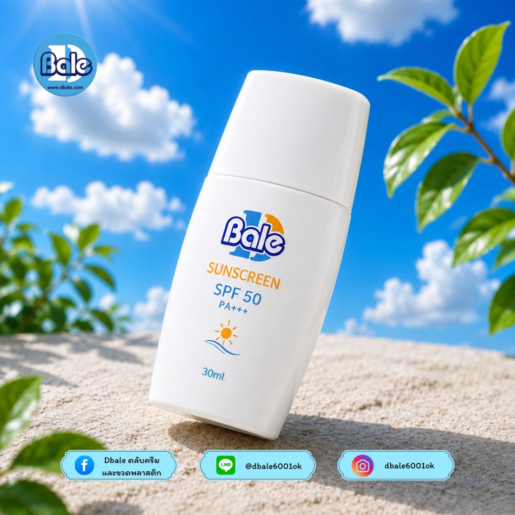 ขวดกันแดด PE001-02 ขนาด 50 กรัม สีขาวด้าน