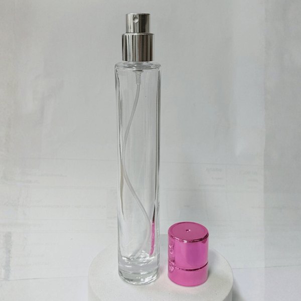 ขวดแก้วน้ำหอม สีใสฝาเขียว, ใสฝาชมพู, ชมพูไล่สี jpf190 30ml.