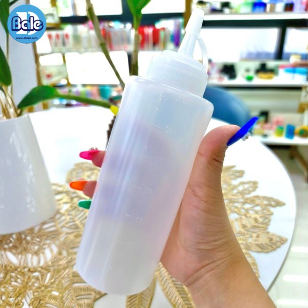 ขวดซอสทรงกระบอก สีขุ่นใส 360ml. pet-094