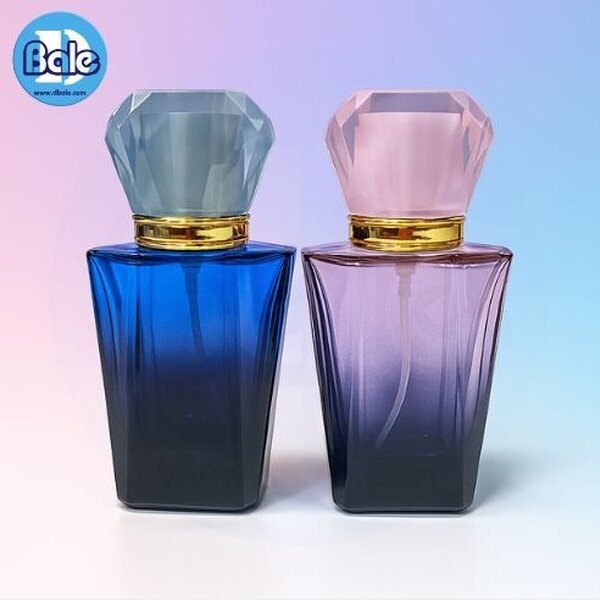 ขวดแก้วน้ำหอมทรงเพชร สีน้ำเงิน, ม่วง, แดง, ส้ม, เขียว, ชมพู jpf187 30ml.