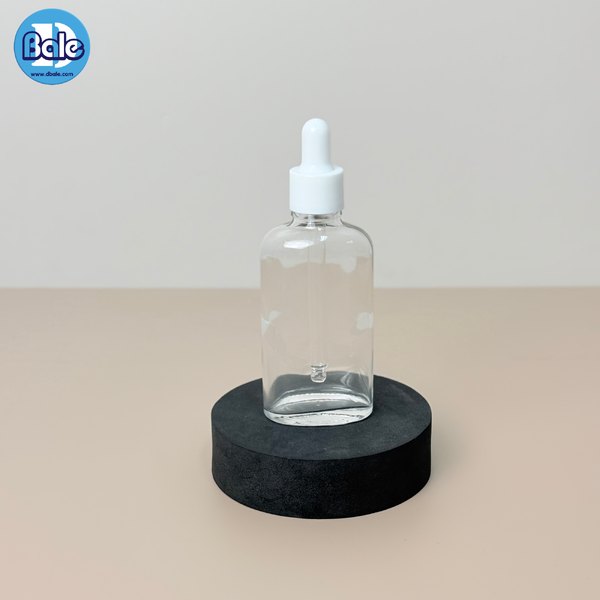 ขวดแก้วทรงแบน สีใส, ชาใส 5ml., 30ml., 50ml. c012