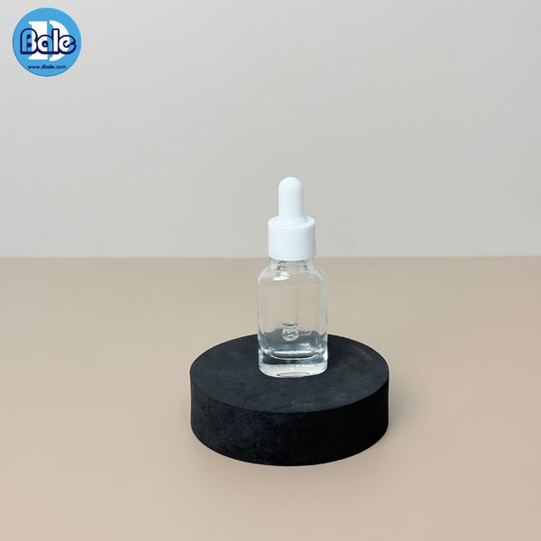 ขวดแก้วทรงแบน สีใส, ชาใส 5ml., 30ml., 50ml. c012