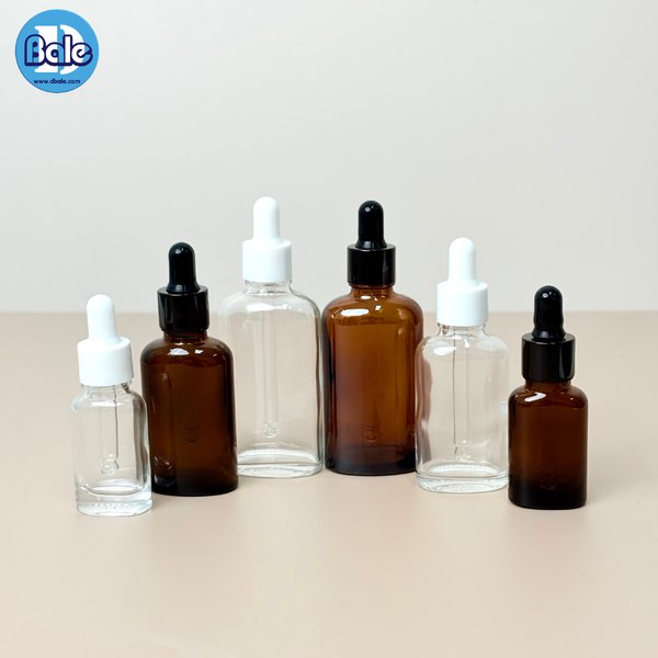 ขวดแก้วทรงแบน สีใส, ชาใส 5ml., 30ml., 50ml. c012