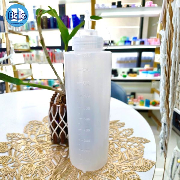 ขวดซอสทรงกระบอก สีขุ่นใส 1,000ml. pet-094