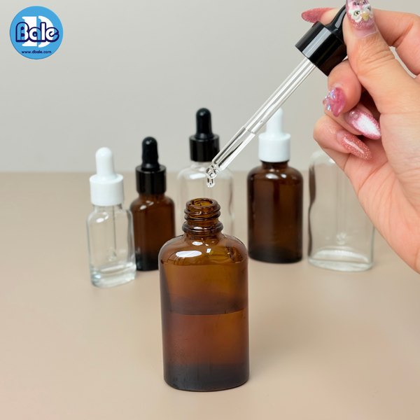 ขวดแก้วทรงแบน สีใส, ชาใส 5ml., 30ml., 50ml. c012