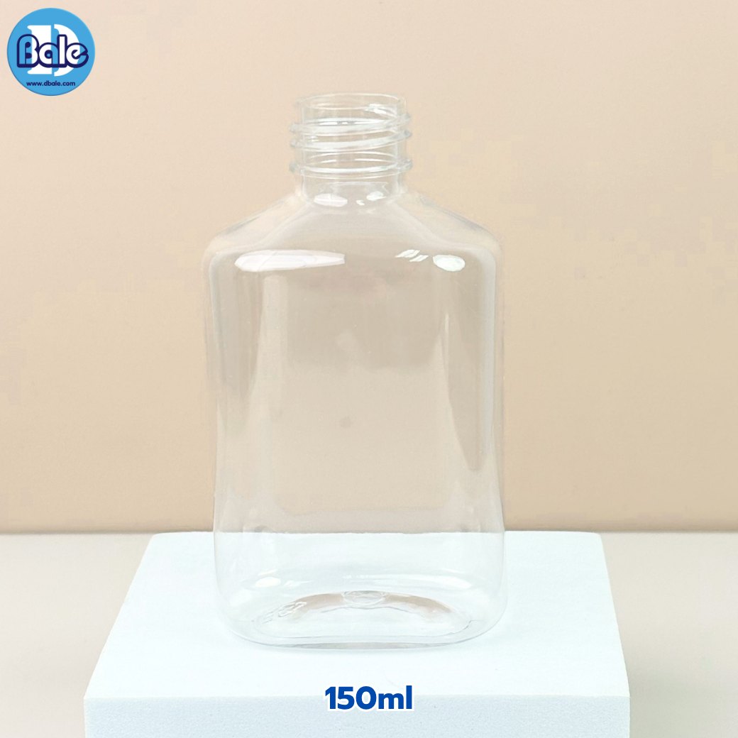ขวดพลาสติก PET ทรงเหลี่ยมมน pet-096 สีขาว ใส (150ml, 250ml, 400ml)