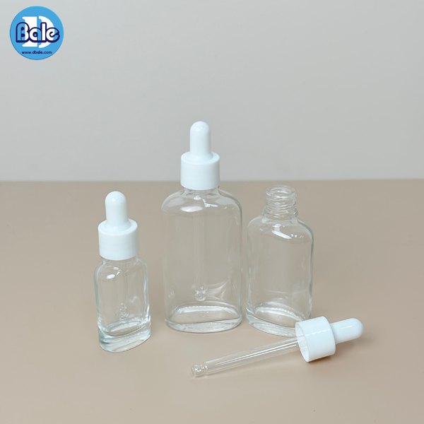 ขวดแก้วทรงแบน สีใส, ชาใส 5ml., 30ml., 50ml. c012