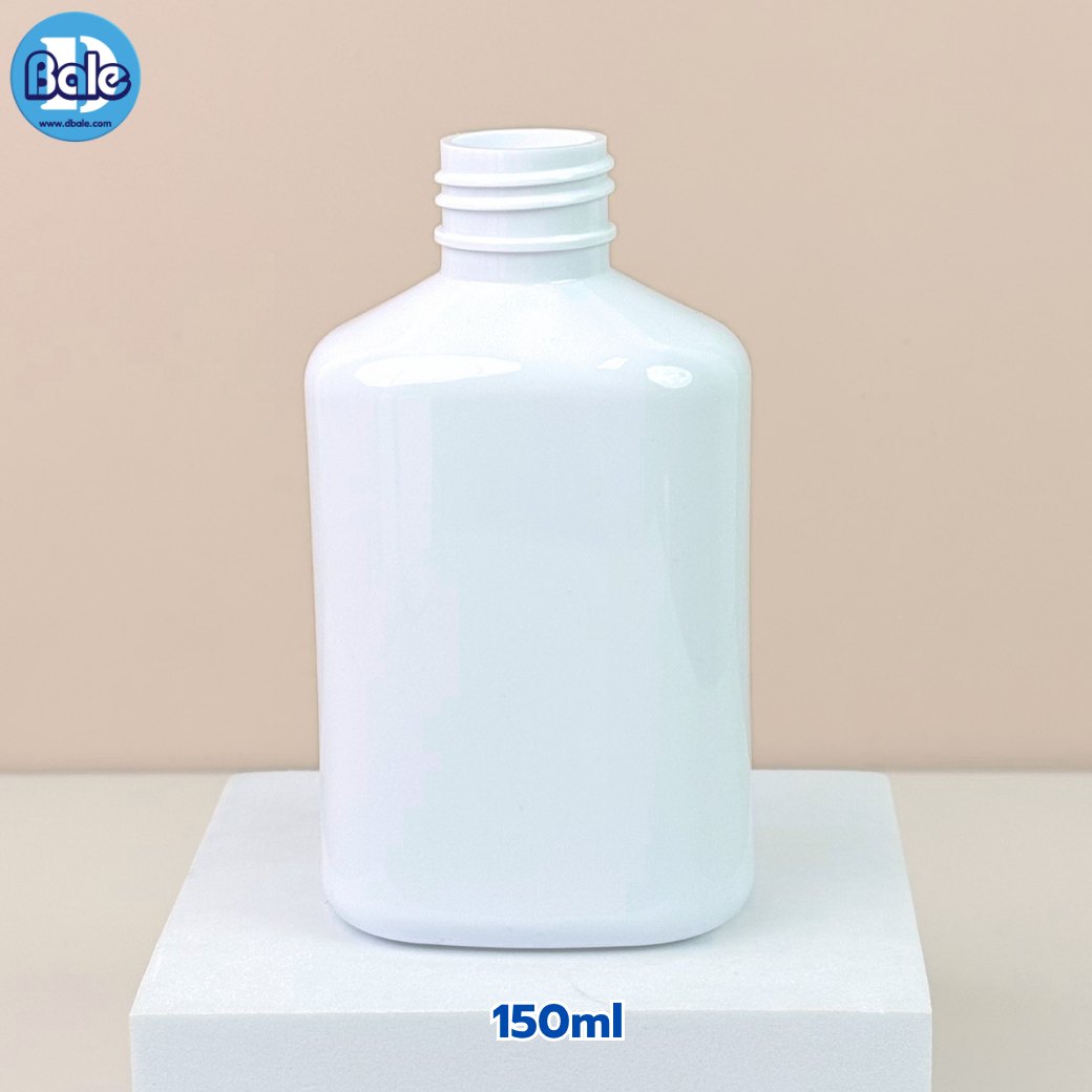ขวดพลาสติก PET ทรงเหลี่ยมมน pet-096 สีขาว ใส (150ml, 250ml, 400ml)