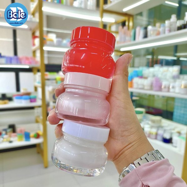 กระปุกครีมไหล่มน สีแดงฝาแดงเงา สีแดงฝาแดง, ขาวฝาขาว, ชมพูฝาชมพู 15g. k0429