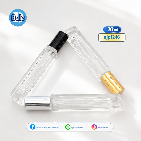 ขวดแก้ว สเปรย์ สีใสทรงเหลี่ยม jpf246 10ml.