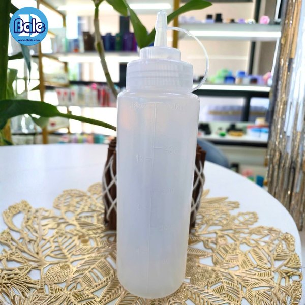 ขวดซอสทรงกระบอก สีขุ่นใส 500ml. pet-094