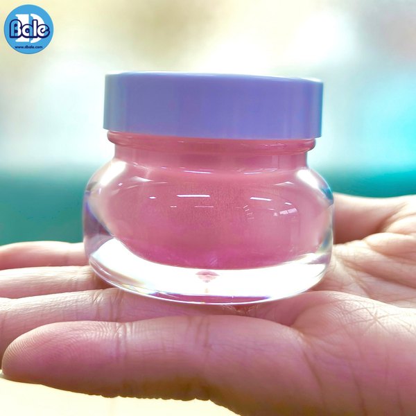 กระปุกครีมไหล่มน สีชมพูฝาขาว, ฟ้าฝาขาว, ทองฝาทอง, เงินฝาเงิน 10g. k0429