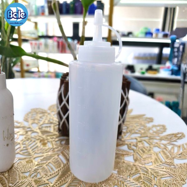 ขวดซอสทรงกระบอก สีขุ่นใส 360ml. pet-094